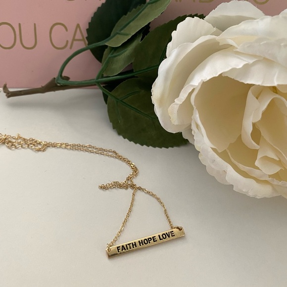None Jewelry - NWT Faith Hope Love Necklace